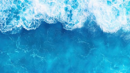Fototapeta premium Explore the tranquil beauty of ocean waves captured in vibrant blue and aqua huesperfect for your design projects