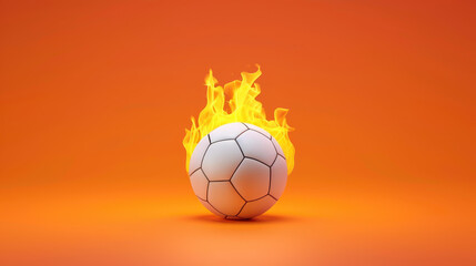 Fototapeta premium Experience the thrill of a soccer ball set ablaze, a fiery symbol of passion and intensity in the world of sports.