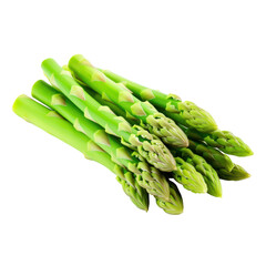 A vibrant bunch of crisp green asparagus spears, beautifully isolated on a white background, showcasing their natural freshness.
