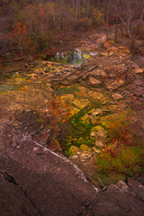 Dried Spillway during the draught period under the O'Shaughnessy Reservoir Dam in Dublin, Ohio, USA