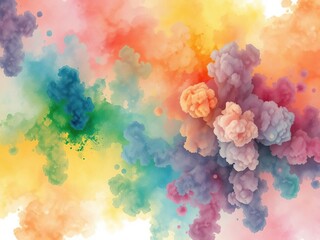 Fototapeta premium Abstract watercolor background resembling a vibrant smoke bomb explosion, artistic, texture, design