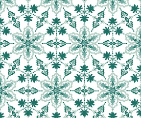 Green snowflake Winter Mandalic Pattern Design