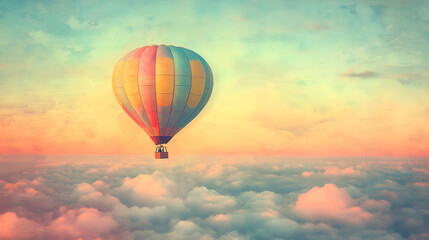 Obraz premium Colorful hot air balloons floating in the sky