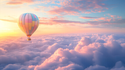 Obraz premium Colorful hot air balloons floating in the sky