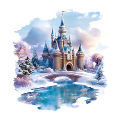 t-shirt, design frozen arendelle castle 3d cartoon	