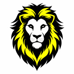 Obraz premium Majestic Black and Yellow Lion Head Illustration | Bold Vector Design