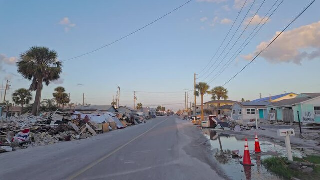 Storm damage after a hurricane in Florida - SAINT PETERSBURG, UNITED STATES - NOVEMBER 1, 2024