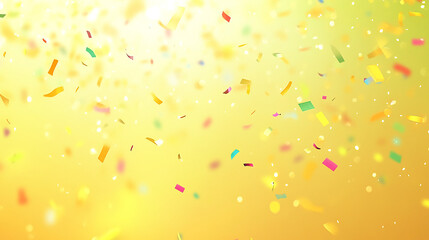 Obraz premium Bright yellow wallpaper with festive confetti
