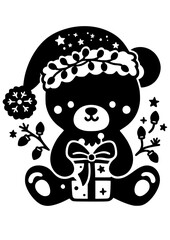 Christmas Bear SVG Vector Silhouette 