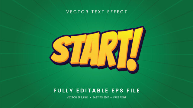 Start 3D editable text effect style