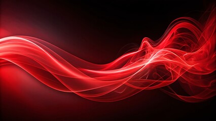 Abstract Red Wave with Smoke: Futuristic High-Tech Background for Wallpaper and Design, Ideal for Creative Projects and Digital Art