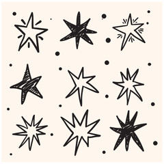Fototapeta premium stars doodle hand drawn sparkling