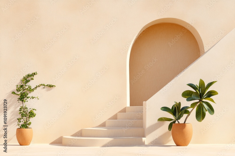 Aufkleber ajar door as an abstract shape with light beams emerging into an empty, colorless space