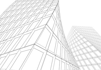 Fototapeta premium Modern building architectural 3d rendering