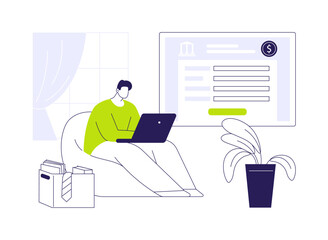 Apply for unemployment benefits abstract concept vector illustration.