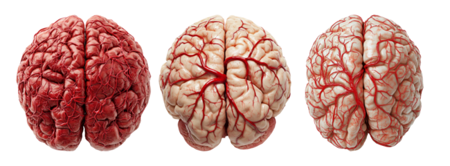 Detailed Human Brain Model on Transparent Background