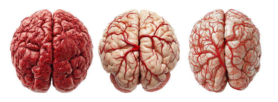 Detailed Human Brain Model on Transparent Background