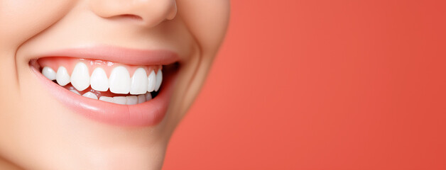 Obraz premium Bright White Teeth Smile Healthy Gums Oral Care Dental Hygiene