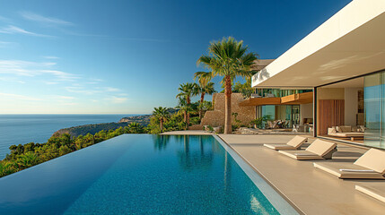 Fototapeta premium modern swimming pool in a house. ai generative