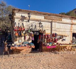 Craft market in Purmamarca, Jujuy. Streetscape.