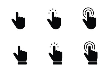 Hand pointer icons. Pointer click icon vector