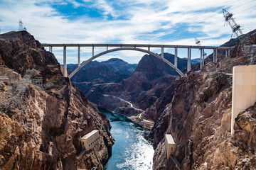 Mike O'Challaghan and Pat Tillman Bridge at Hoover Dam on the Colorado River