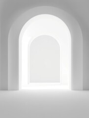 Fototapeta premium Minimalist arches in bright, empty space.