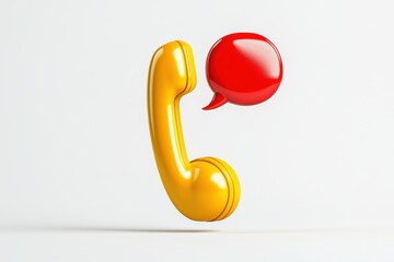 Obraz premium Colorful Phone Receiver with Speech Bubble Icon