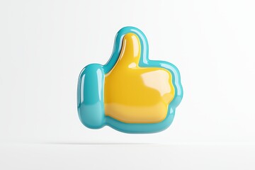 Obraz premium Colorful 3D Thumbs Up Sign on Soft Background