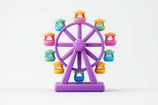 Colorful Toy Ferris Wheel with Lanterns