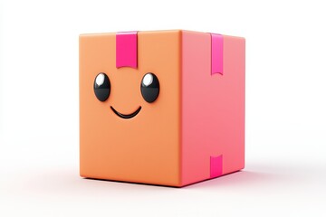 Fototapeta premium Cute Cartoon Package with Happy Face and Bright Colors