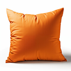 Orange Square Pillow Soft Fabric Home Decor Mockup