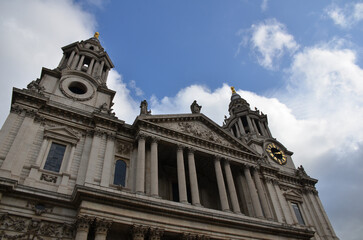 London, England, United Kingdom - October 2024: View of the facade of Saint Paul's cathedral