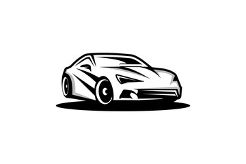 Illustration Auto Super Sports Car Logo Design Silhoutte