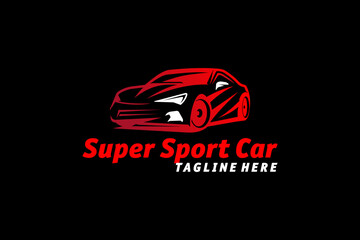 Illustration Auto Super Sports Car Logo Design Silhoutte