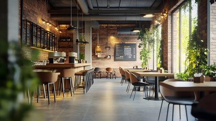 Fototapeta premium night view of modern restaurant mockup.ai generative