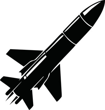 black rocket soaring upward clip art preview