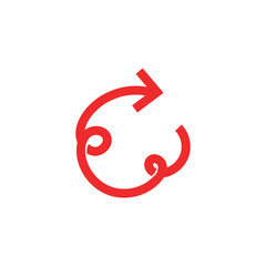 Logo swirl arrow line unique design with blank background