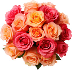 Naklejka premium Vibrant bouquet of multicolored roses