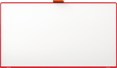 Clean whiteboard with red border.