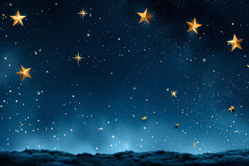 Fototapeta premium Sparkling Golden Night Sky with Faint Stars