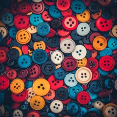 Fototapeta premium A colorful assortment of buttons in various shapes and sizes.
