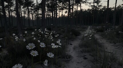 road in the middle of the forest