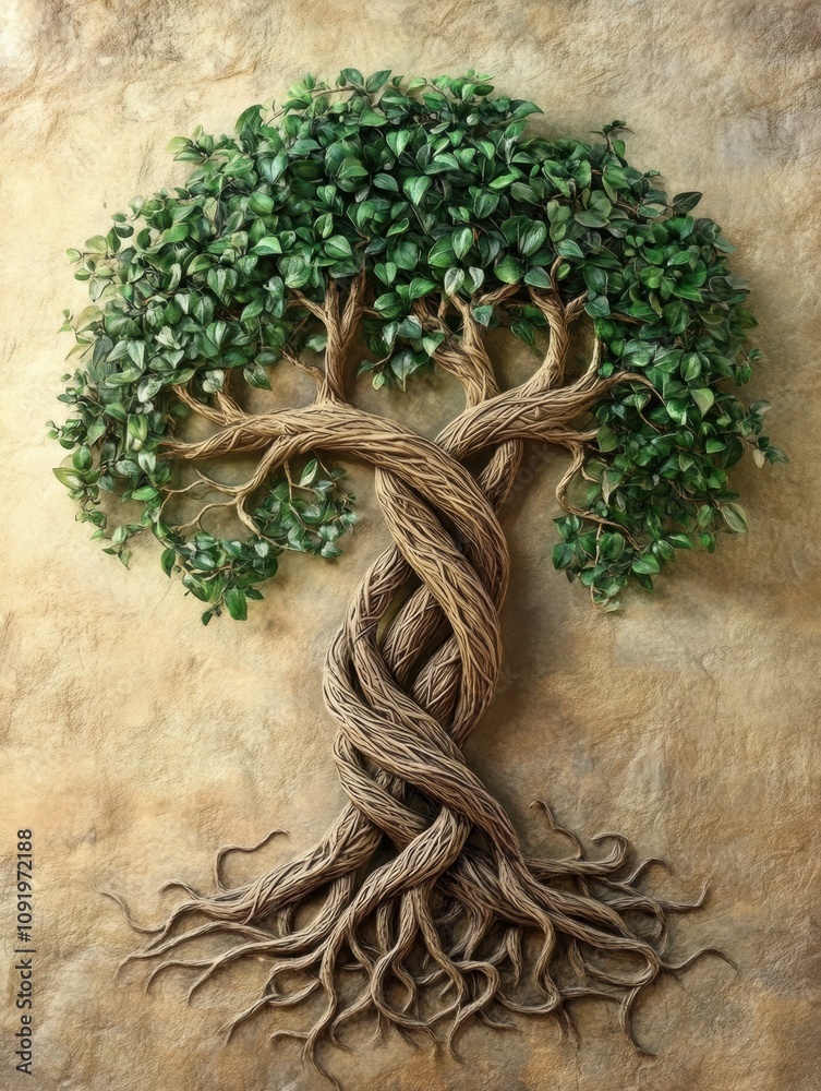 Leinwandbilder intricate branches and roots intertwine to form a tree of life displaying the essence of growth, con