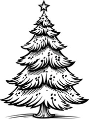 Obraz premium Festive Christmas tree with colorful lights.
