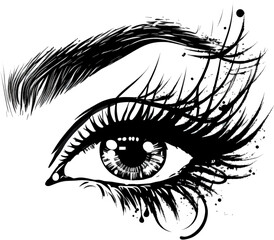 Obraz premium Detailed sketch of a human eye.