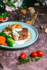Exquisite gourmet dishes featuring high-quality ingredients, meticulously prepared and presented...