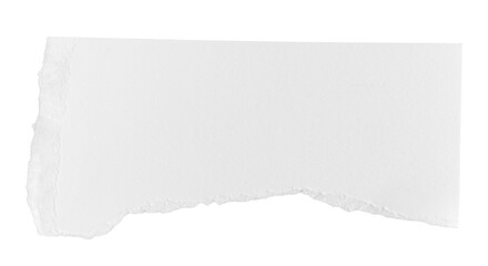White ripped piece of paper isolated on transparent background PNG file