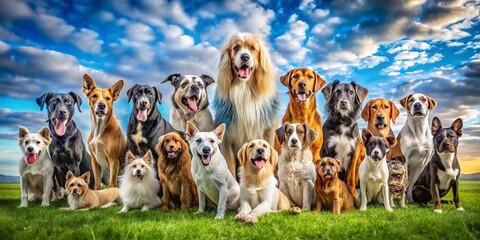 A Stunning Compilation Showcasing the Beauty and Variety of All Dog Breeds in One Captivating Image, Celebrating Their Unique Characteristics and Personalities
