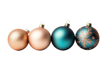 Handmade ornaments displayed on white background holiday decor festive vibes isolated view